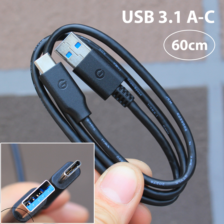 Cáp USB 3.1 GEN 2 10Gb Type A to Type C ngắn 0.3M 0.6M