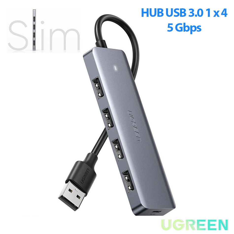 Bộ chia USB 3.0 1 ra 4 USB 3.0 5 Gbps dây ngắn nhỏ gọn 15cm Ugreen 50985