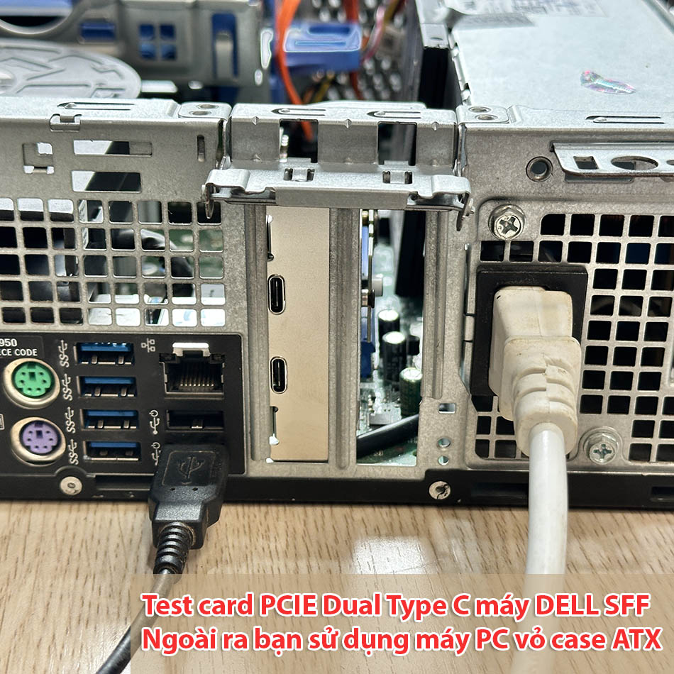 Card PCIe 3.0 x1 to USB 3.2 GEN 2 Type C 10 Gbps mở rộng 2 cổng Type C cho PC, máy tính đồng bộ