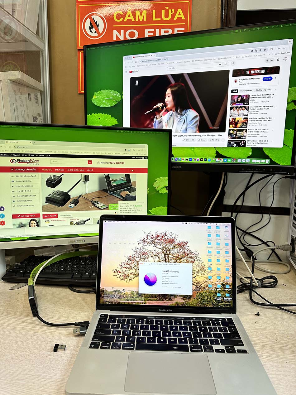 Cáp chuyển đổi USB-A, Type C to Dual HDMI nối Laptop PC Macbook M1 M2 M3 ra 2 màn hình độc lập