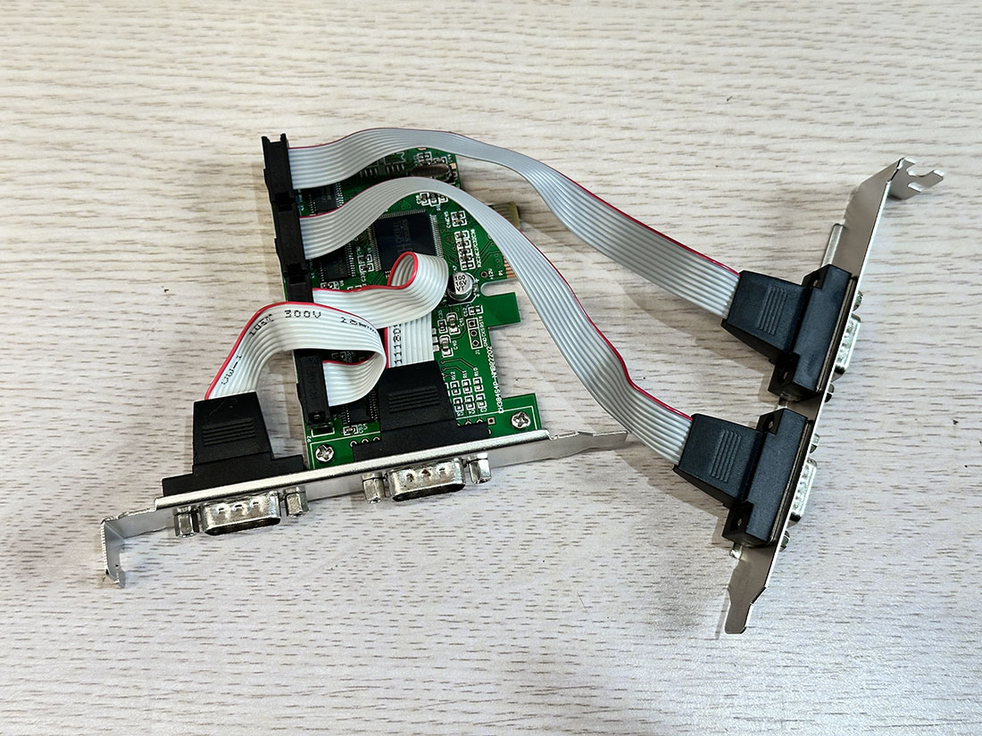 Card PCIe x1 to 4 RS232 DB9 Serial Chip WCH384L cho PC lắp ráp, đồng bộ