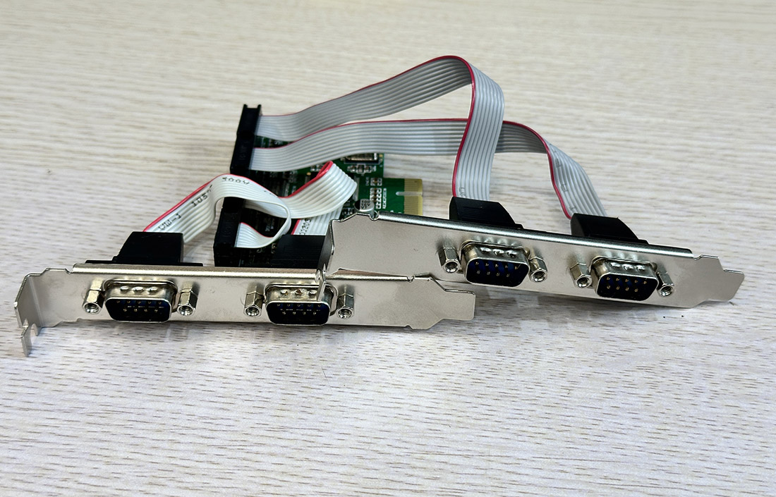 Card PCIe x1 to 4 RS232 DB9 Serial Chip WCH384L cho PC lắp ráp, đồng bộ