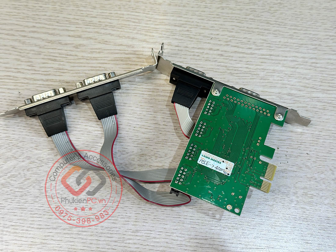 Card PCIe x1 to 4 RS232 DB9 Serial Chip WCH384L cho PC lắp ráp, đồng bộ
