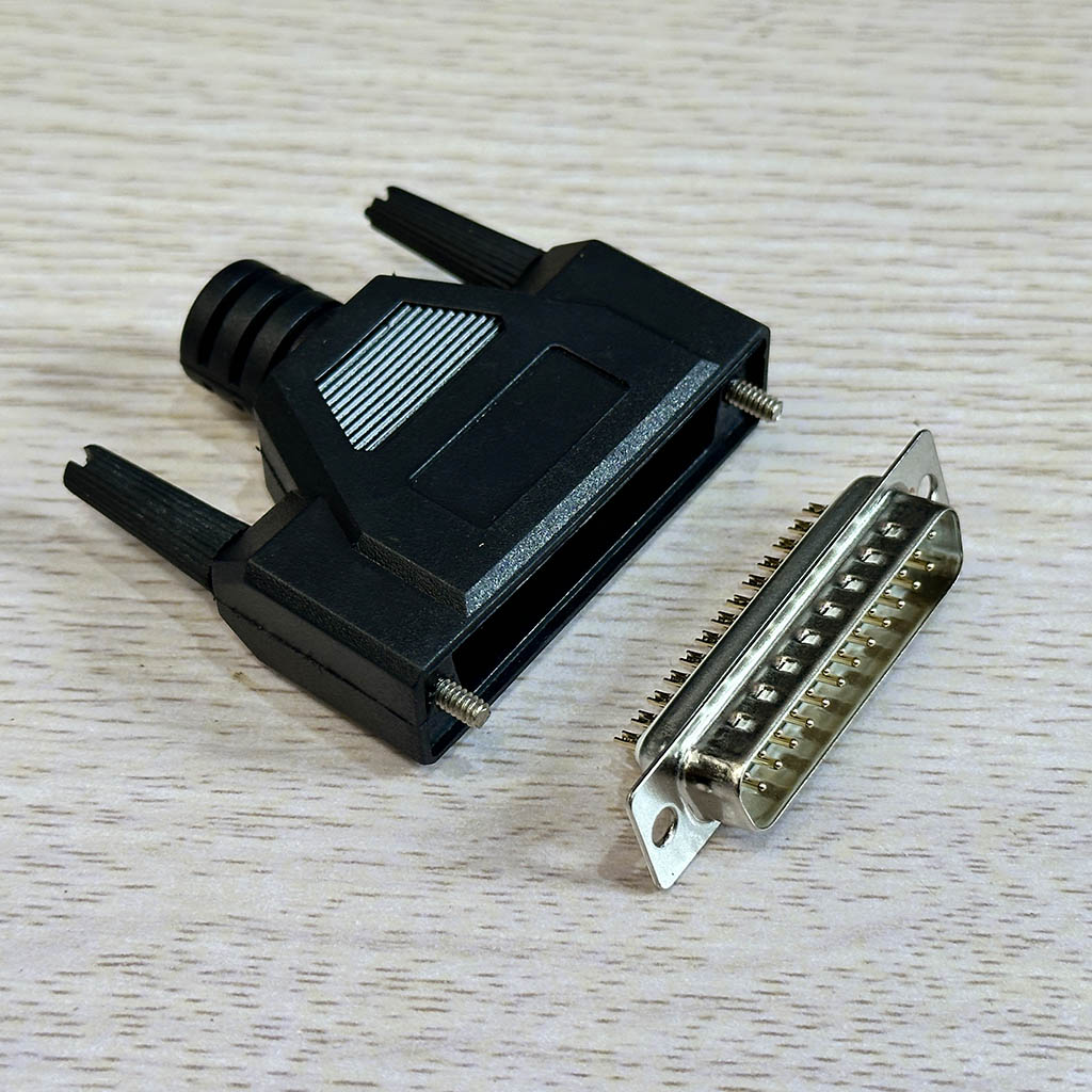 Đầu hàn COM LPT DB25 Male Female đực cái mạ vàng kèm ốp nhựa mềm