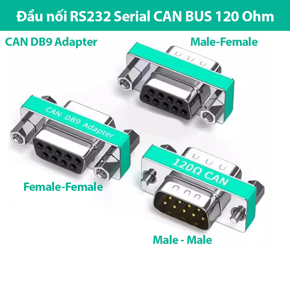 Đầu nối RS232 Serial DB9 CAN BUS Terminal 120 Ohm Đực Cái, Cái Cái, Đực Đực