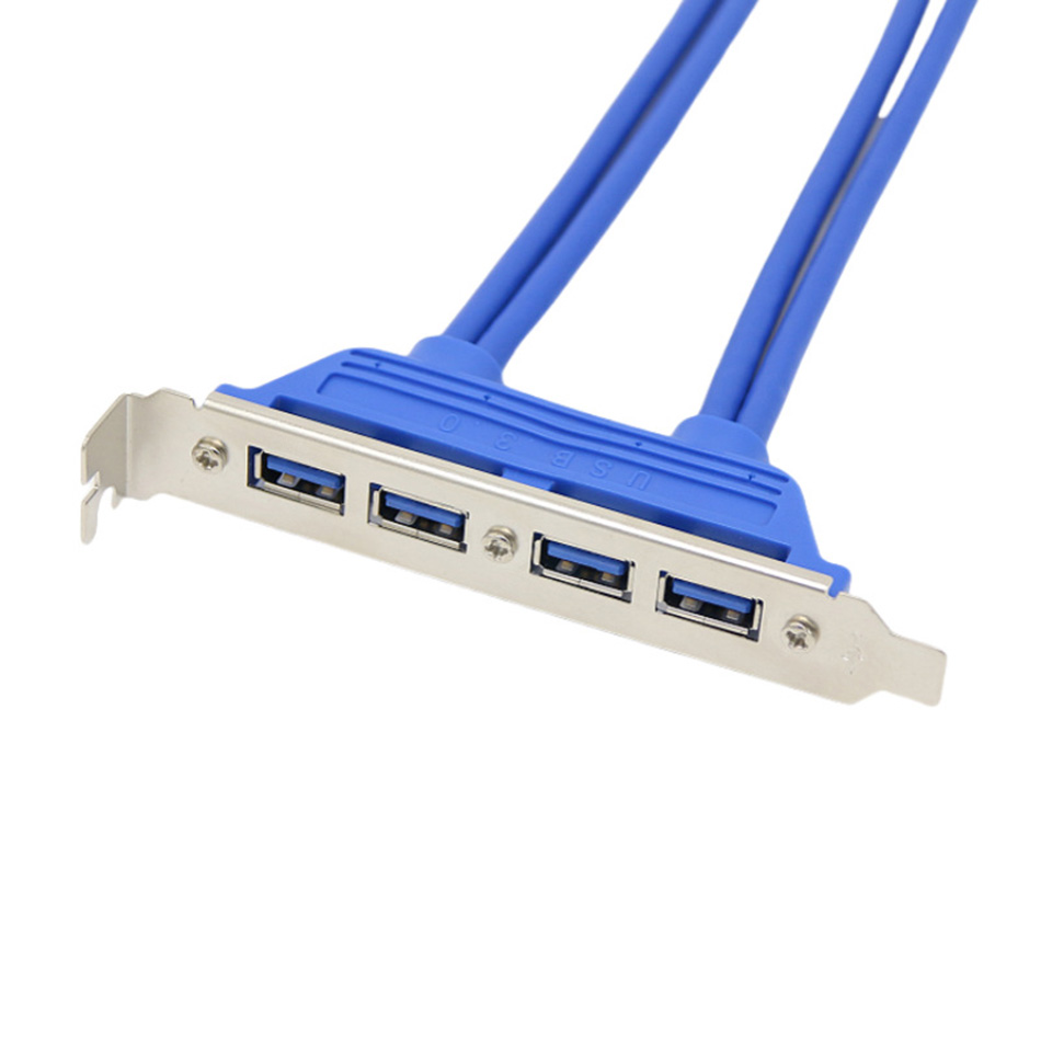 Cáp Dual 2 Port 20Pin to 4 USB 3.2 USB 3.1 dài 50cm
