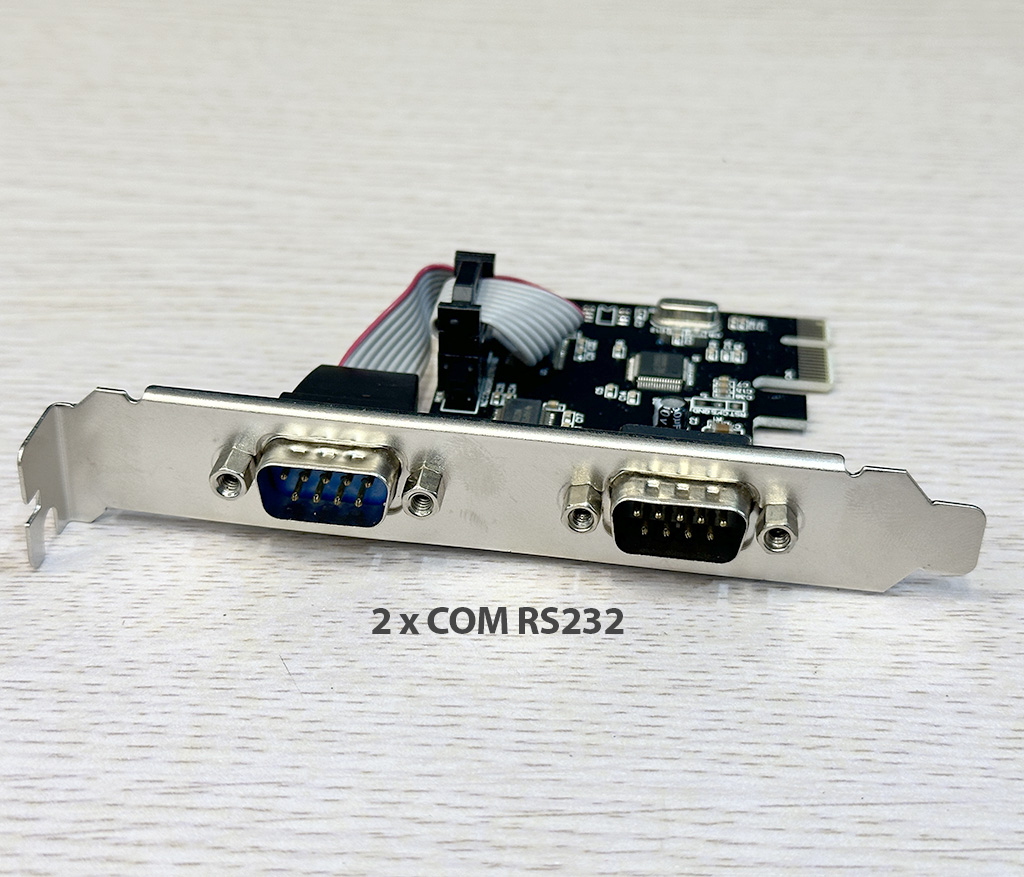Card PCIe to 2 COM Rs232 thương hiệu M-PARD hỗ trợ WIN XP 7 10 11