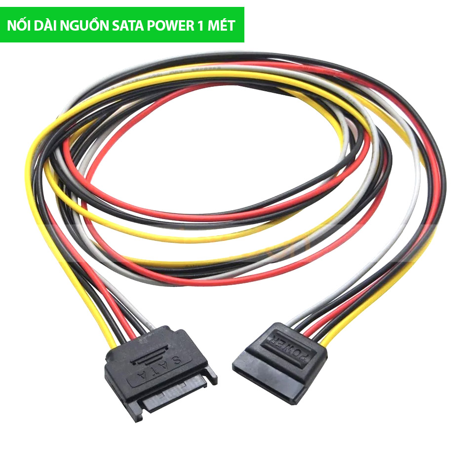 Cáp nguồn SATA 15pin đực cái nối dài 1 mét