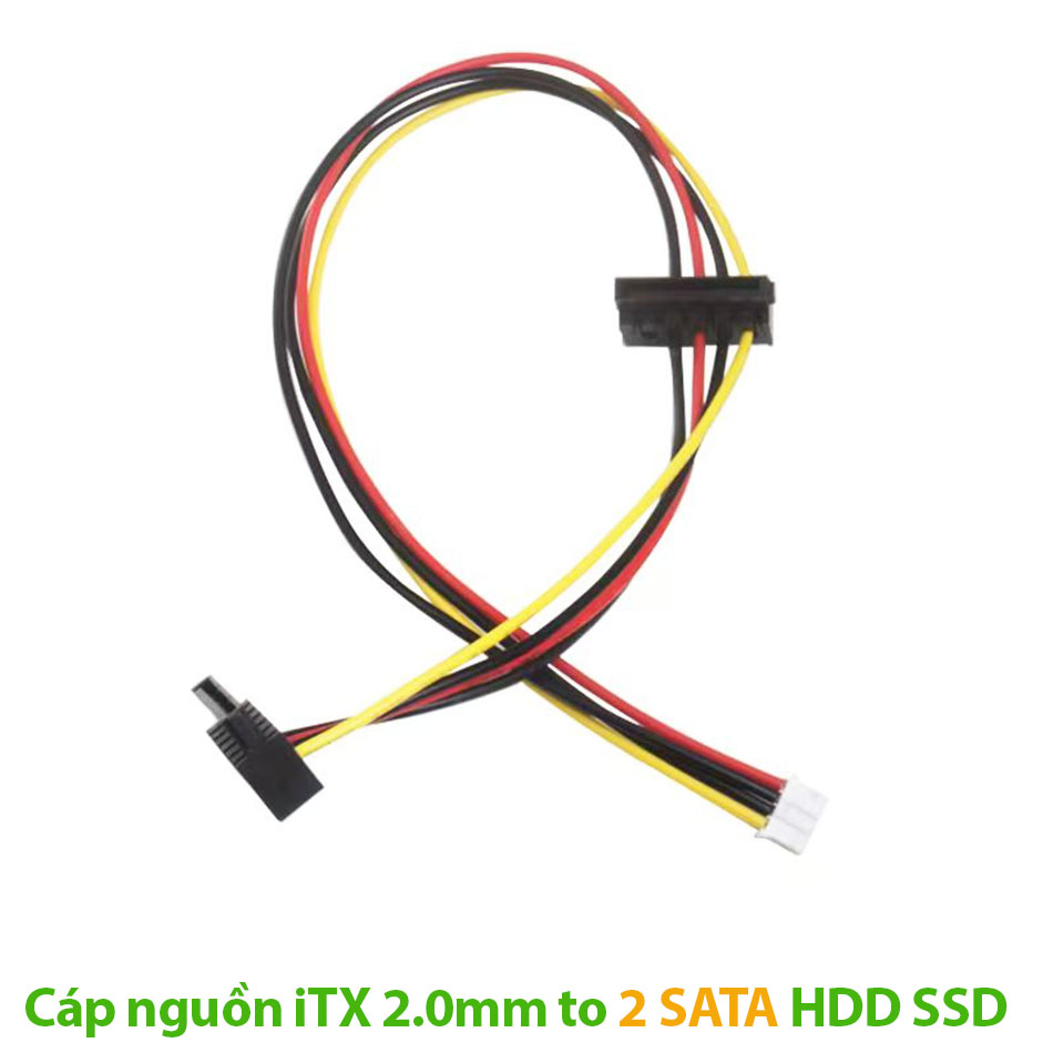 Cáp nguồn iTX 2.0mm sang 2 SATA cấp nguồn cho ổ cứng HDD, SSD SATA