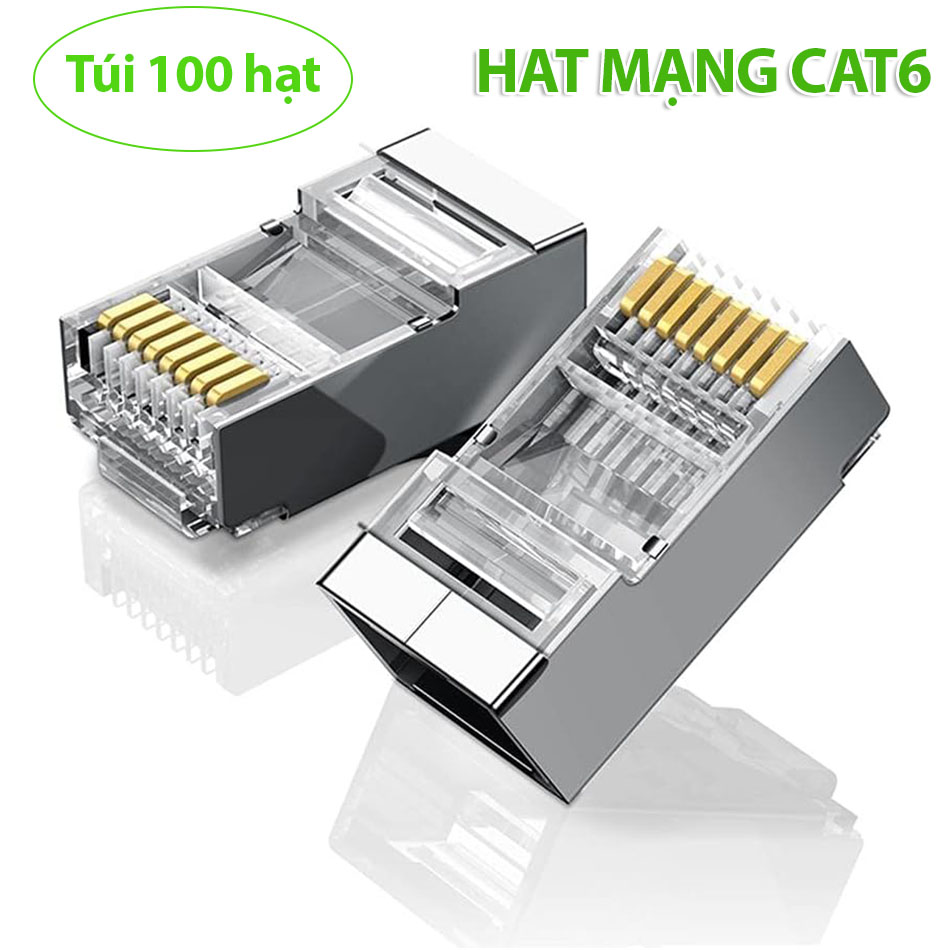 Hạt mạng LAN RJ45 CAT6 100C/Túi Ugreen 50248 mạ vàng