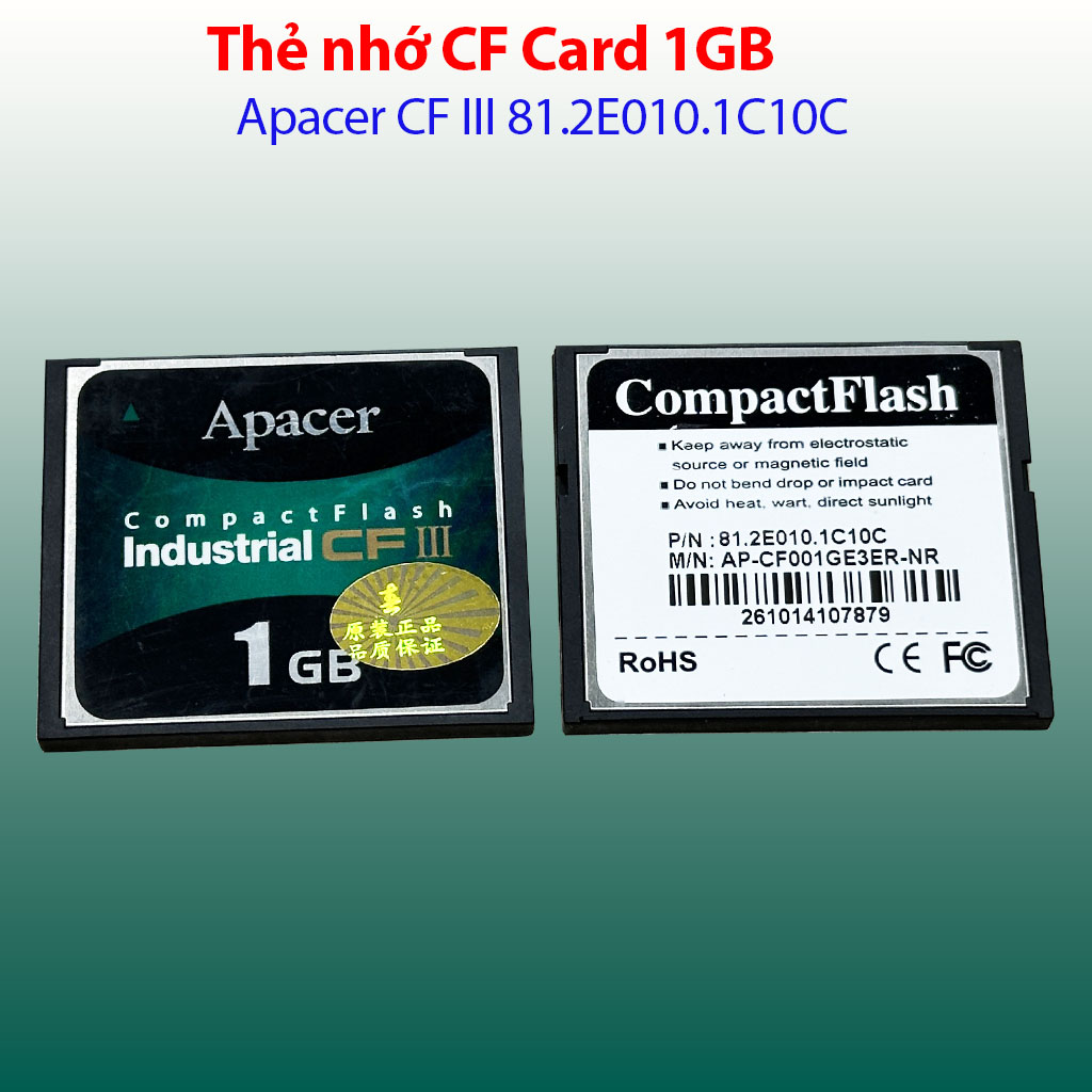 Thẻ nhớ CF Card industrial 1GB Apacer cho máy CNC, PLC