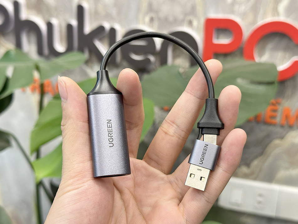 Cáp HDMI sang USB Type C, USB-A Capture 1080P60hz lưu hình ảnh siêu âm nội soi vào máy tính Ugreen 40189