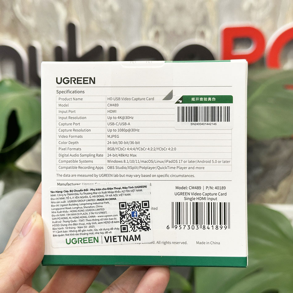 Cáp HDMI sang USB Type C, USB-A Capture 1080P60hz lưu hình ảnh siêu âm nội soi vào máy tính Ugreen 40189