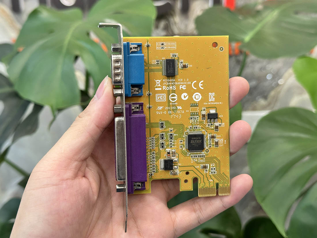 Card PCIe to COM RS232 DB25 Parallel LPT Sunix MI06469A 05R3FC DELL SUN2410 chất lượng cao cho máy tính bàn, đồng bộ