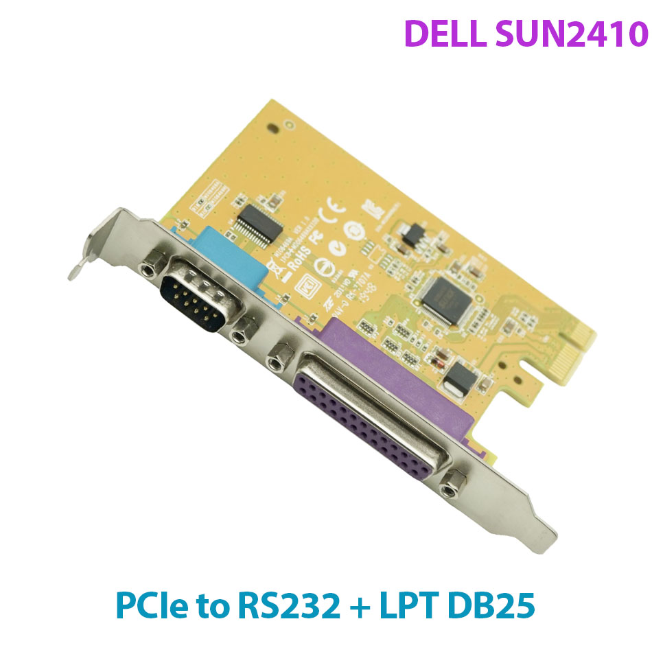 Card PCIe to RS232 và LPT DB25 chất lượng cao Sunix MI06469A 05R3FC DELL SUN2410
