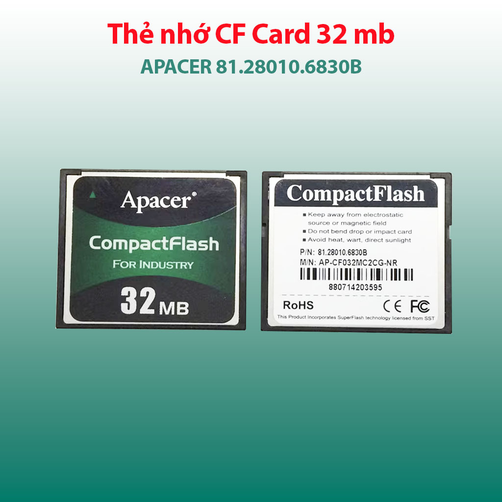 Thẻ nhớ CF Card industrial 32MB Apacer 81.28010.6830B