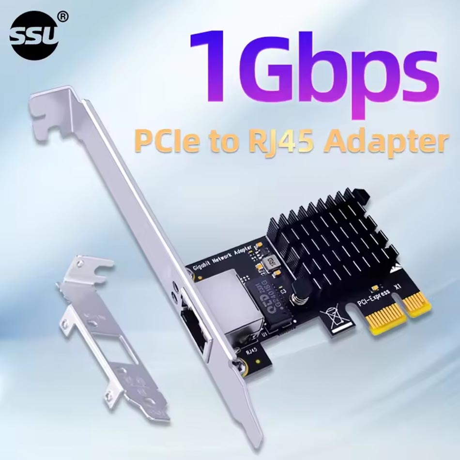 Card mạng PCIe to LAN Ethernet 1Gbps cho PC, máy tính đồng bộ MT SFF