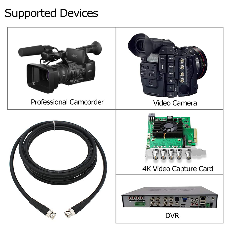 Dây cáp 12G SDI BNC video 4K cho máy quay phim, nội soi y tế, thiết bị hình ảnh 1.5M 3M 5M 10M 15M 20M