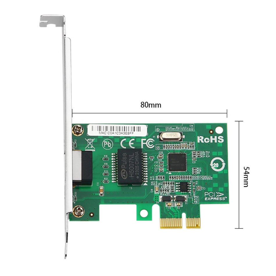 Card mạng LAN PCIe x1 to Gigabit Ethernet Adapter intel i210 cho PC, server máy chủ