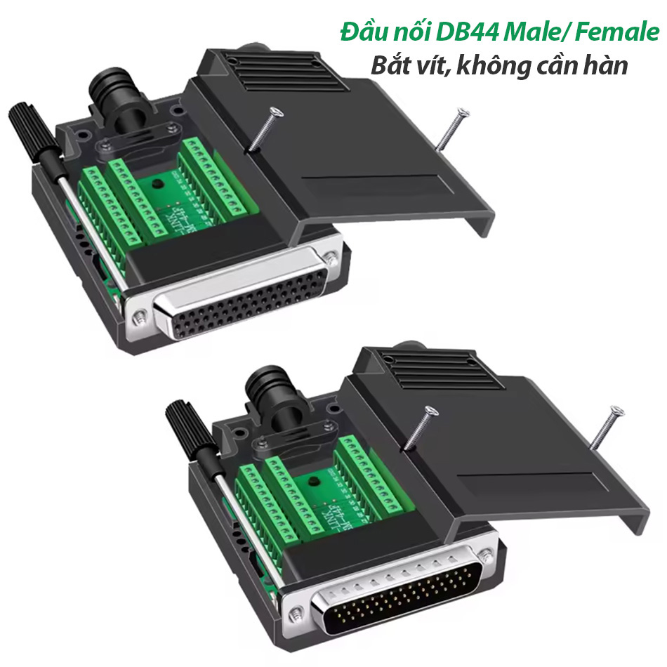 Đầu bấm vặn vít COM DB44 HD-LINK YL-SM-44M/F kèm vỏ ốp nhựa