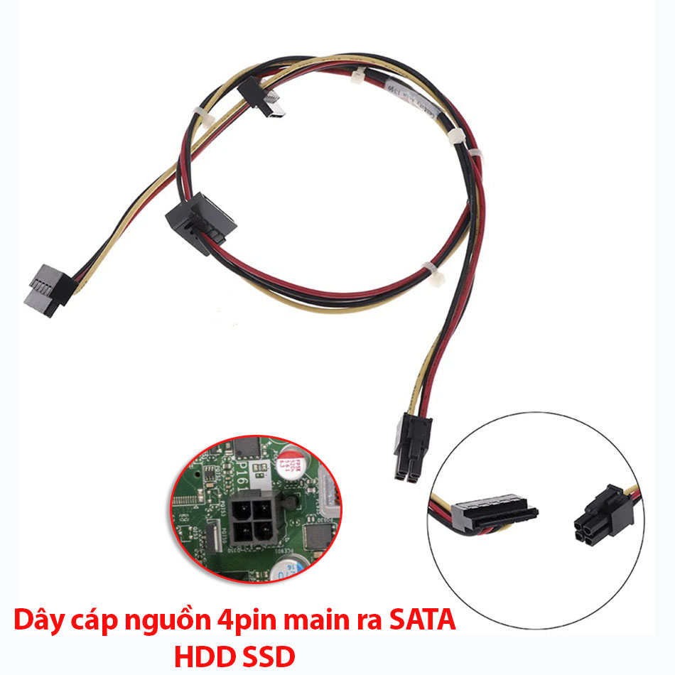 Dây nguồn 4pin sang SATA HDD SSD cho máy đồng bộ HP Pro, OmniDesk