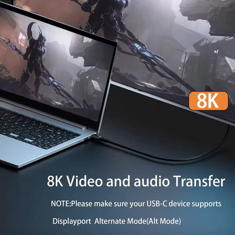 Cáp Type C to Type C 8K, 20Gbps, sạc PD100W dài 1M 2M 3M