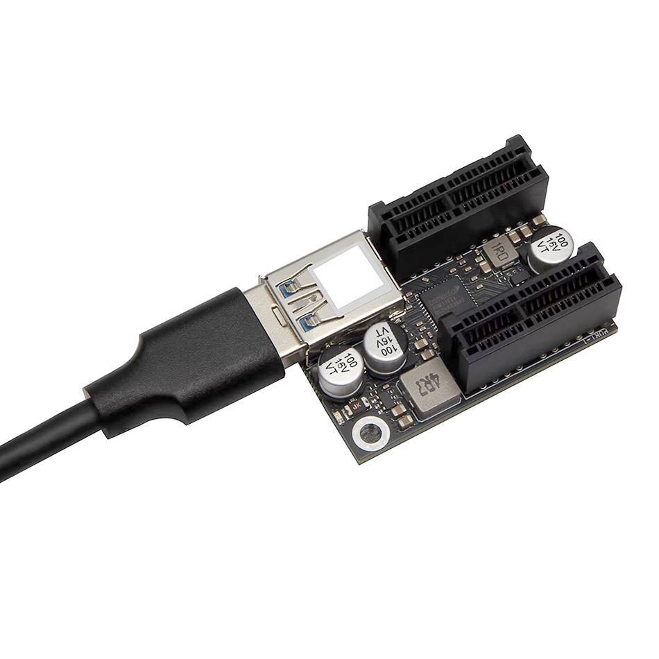 Riser Card Chia PCIe x1 ra 2 PCIe x1 lắp đặt thêm Card mạng Wifi,
