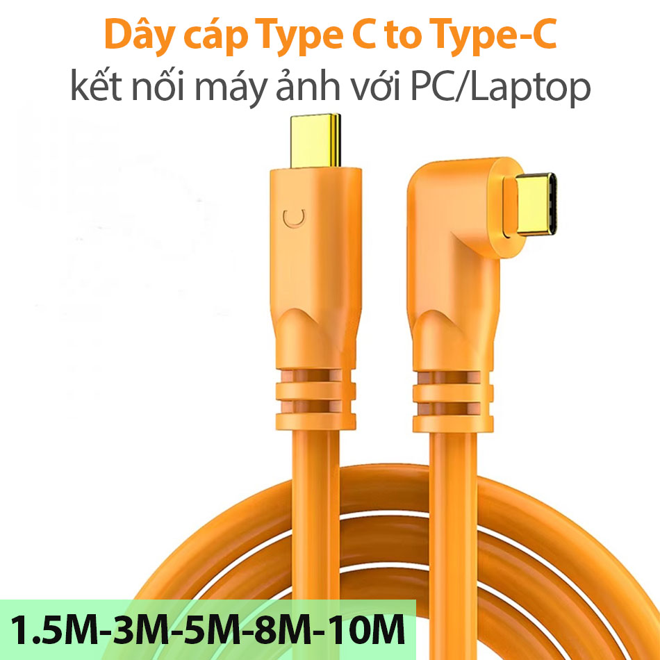 Cáp Type c to Type C kết nối máy ảnh camera vào PC, laptop 1.5m 3m 5m 8m 10m