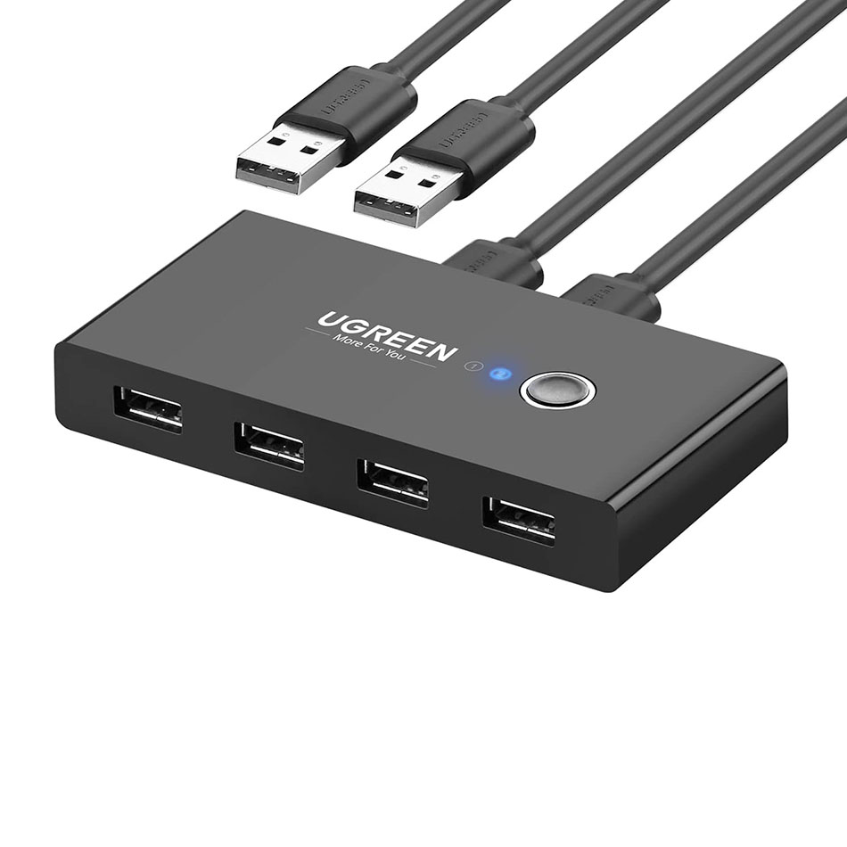 Thiết bị chia sẻ 4 USB 2.0 chuột, phím, máy in, ổ cứng cho 2 máy tính sử dụng chung Ugreen 30767