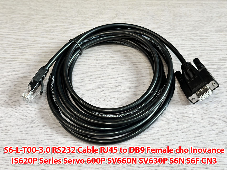 Cáp lập trình S6-L-T00-3.0 RS232 Cable RJ45 to DB9 Female cho Inovance IS620P Series Servo 600P SV660N SV630P S6N S6F CN3 with Computer/HMI