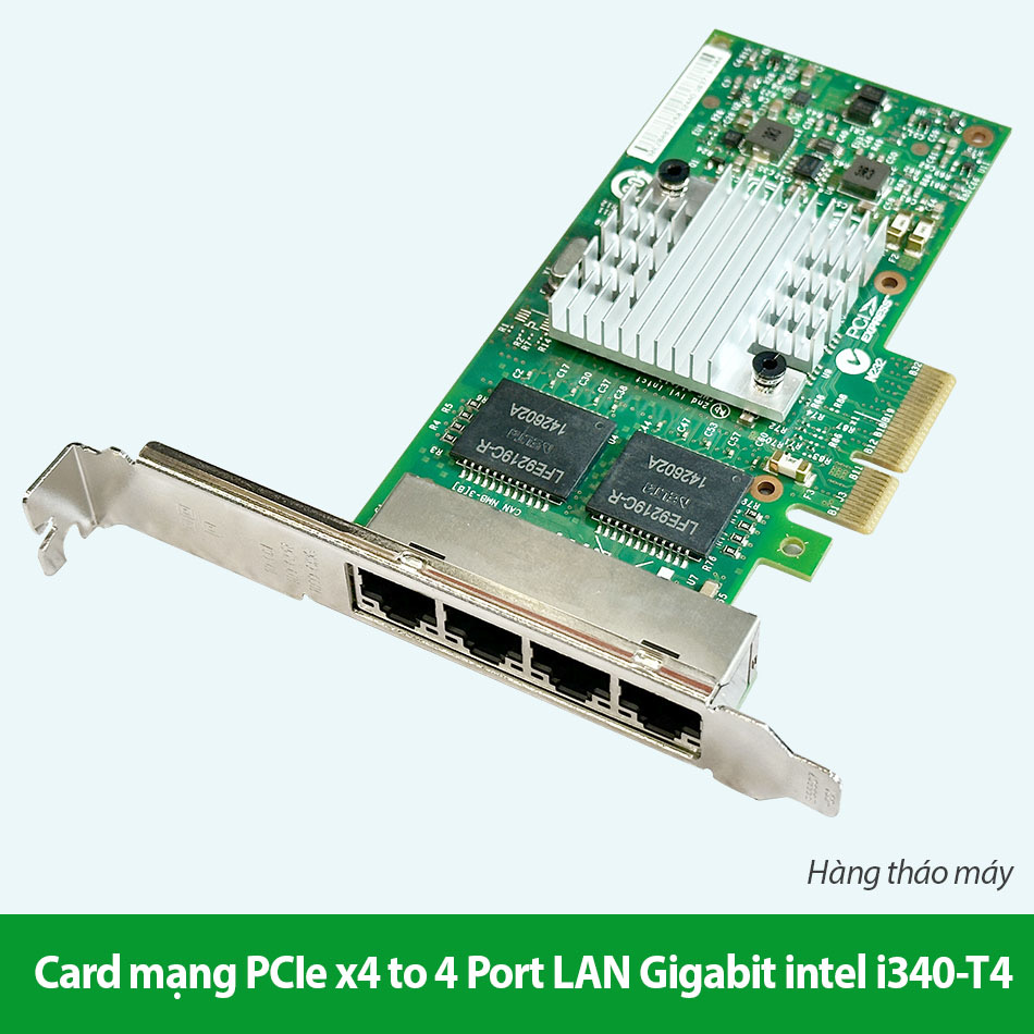 Card mạng PCIe x4 to 4 Port LAN Chipset I340-T4 E1G44HT 1G Gigabit Ethernet Network Adapter
