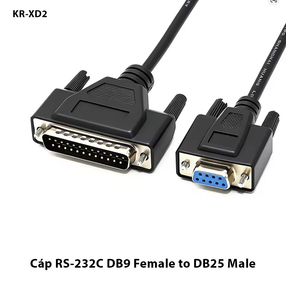 Cáp RS-232C DB9 female to DB25 male KR-XD2 dài từ 1m đến 30m
