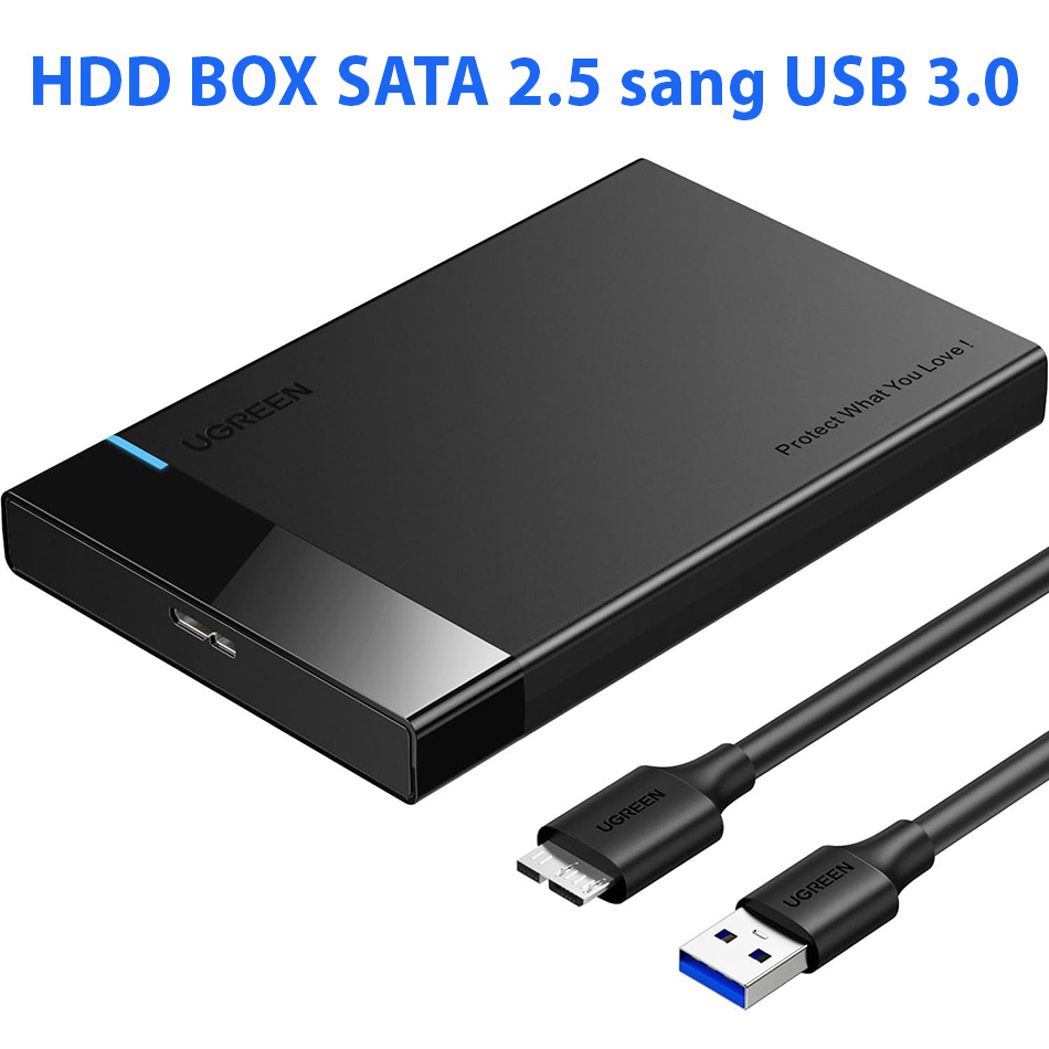 Box ổ cứng HDD SSD 2.5 SATA Ugreen 30848 hỗ trợ dung lượng 6TB